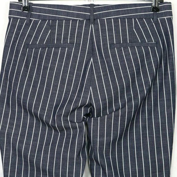 Gap Signature Skinny Ankle Pants Blue White Striped Stretch‎ 12 x 27 - Picture 6 of 12